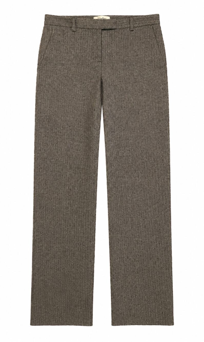 Calvin Klein Vintage Wool Herringbone Trouser Size 2 Brown Dark Academia